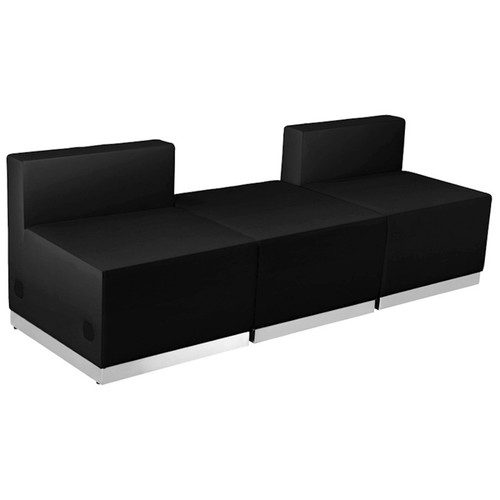 Black white leather - black,