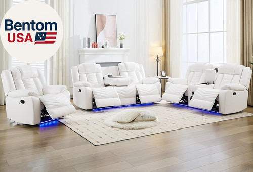 Manual recliner sofa - set, 3